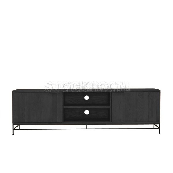 Adele Solid Wood Industrial Style TV Cabinet