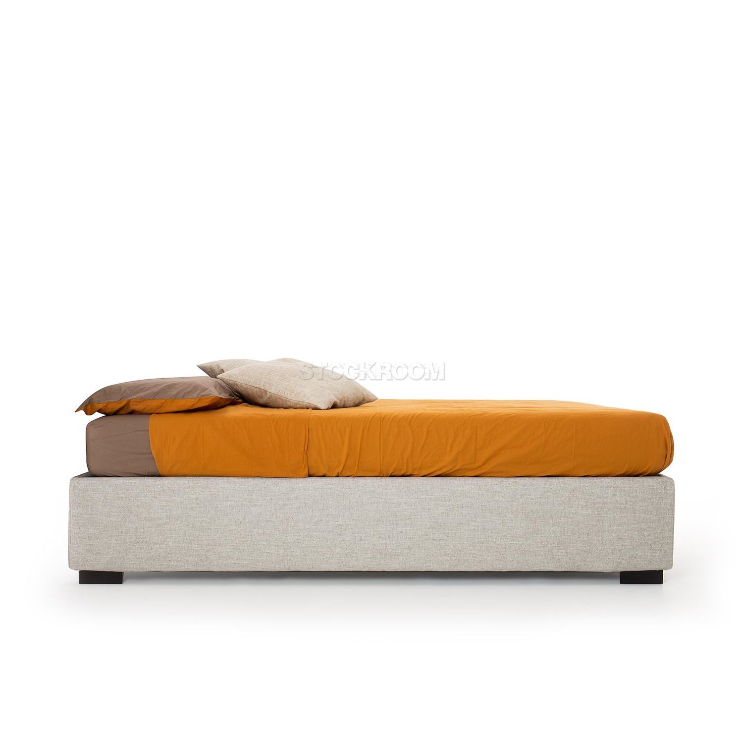 Adsila Fabric Upholstered Headboardless Storage Bed Frame 