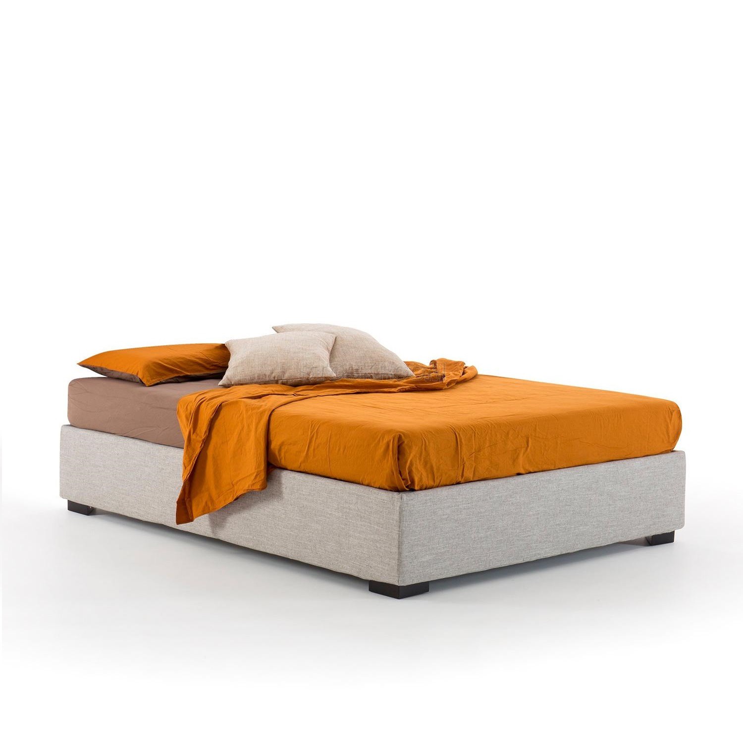 Adsila Fabric Upholstered Headboardless Storage Bed Frame 