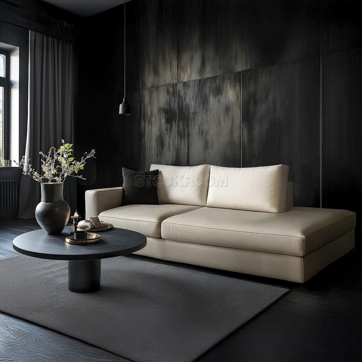 Akara Leather Feather Down Sofa - 2 seater