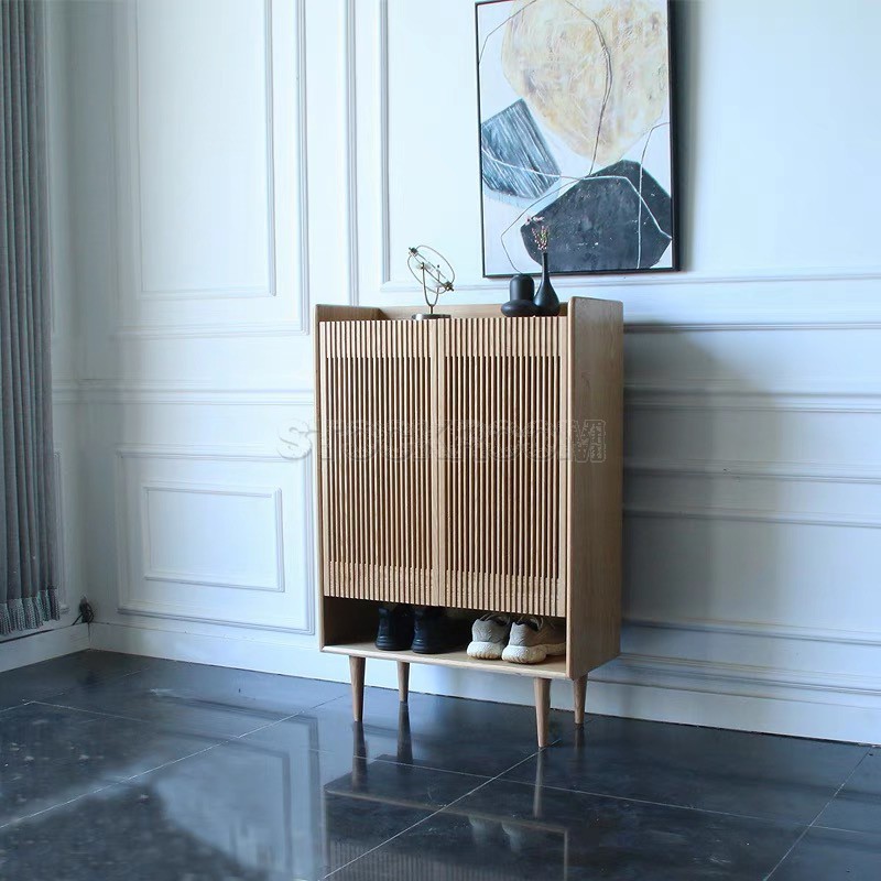 Amelia Solid Oak Wood Shoes Cabinet