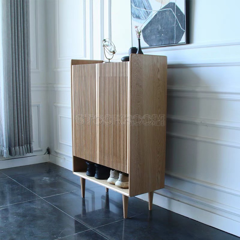 Amelia Solid Oak Wood Shoes Cabinet