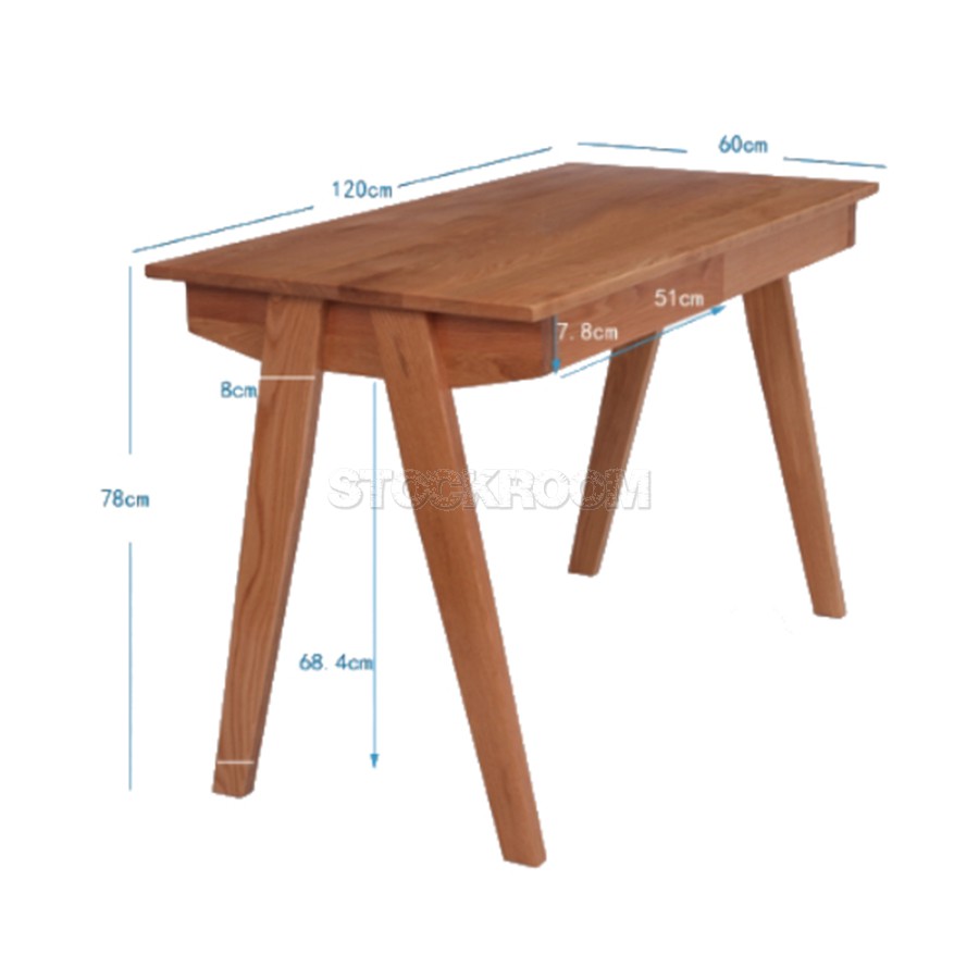 Andrea Solid Oak Wood Desk