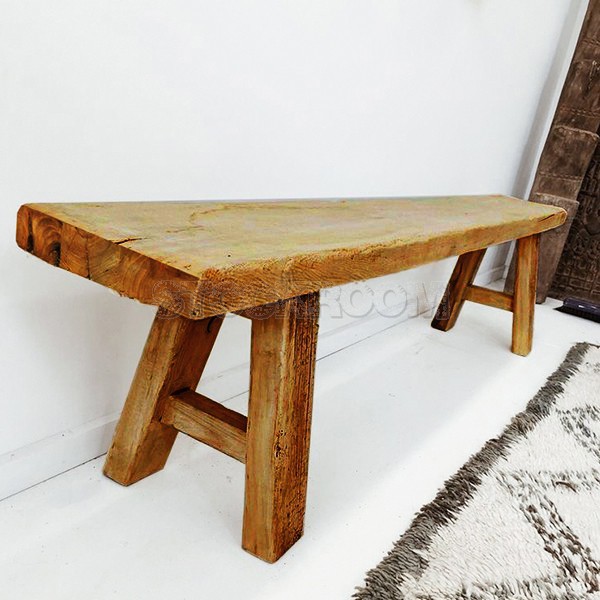 Arla Solid Elm Wood Bench