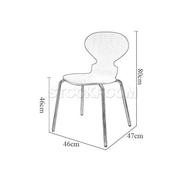 Arne Jacobsen Ant style Dining Chair - Stackable Chair