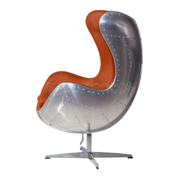 Arne Jacobsen Style Aviator Leather Lounge Chair