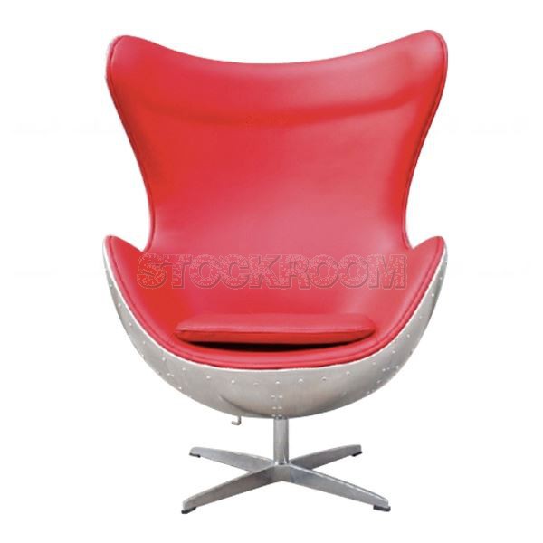 Arne Jacobsen Style Aviator Leather Lounge Chair