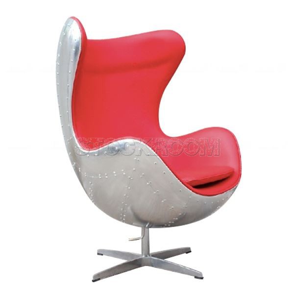 Arne Jacobsen Style Aviator Leather Lounge Chair