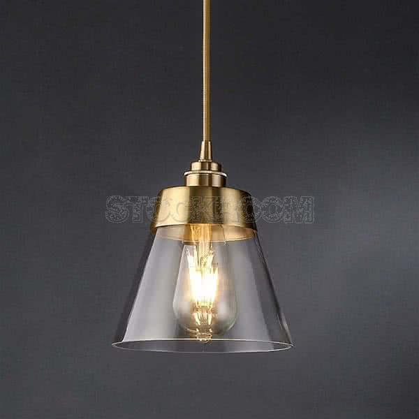 Arran Brass Pendant Light With Glass Shade