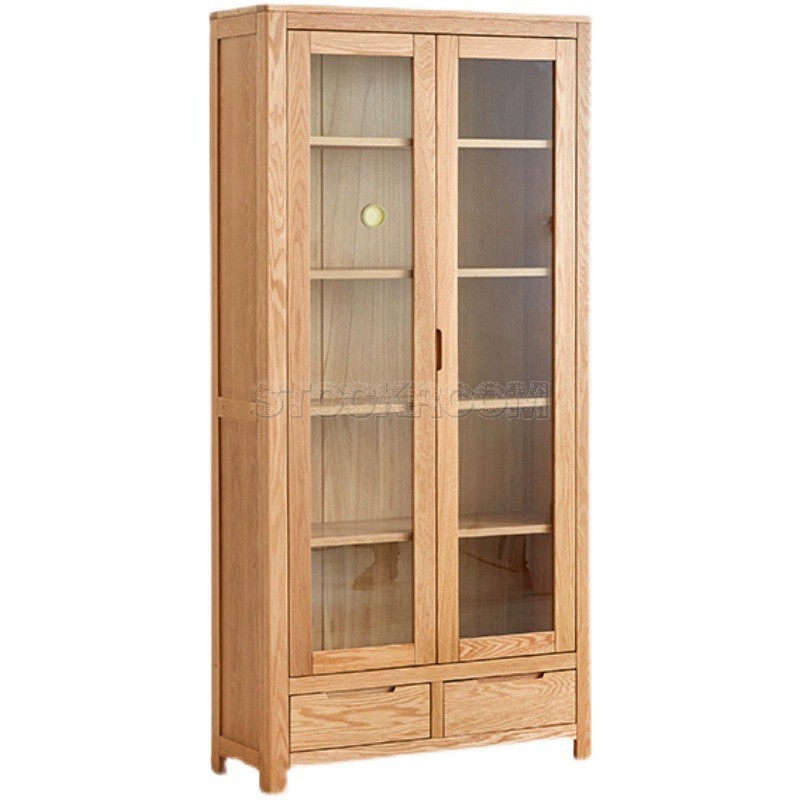 Asann Solid Oak Wood Bookshelf / Bookcase/ Display Cabinet