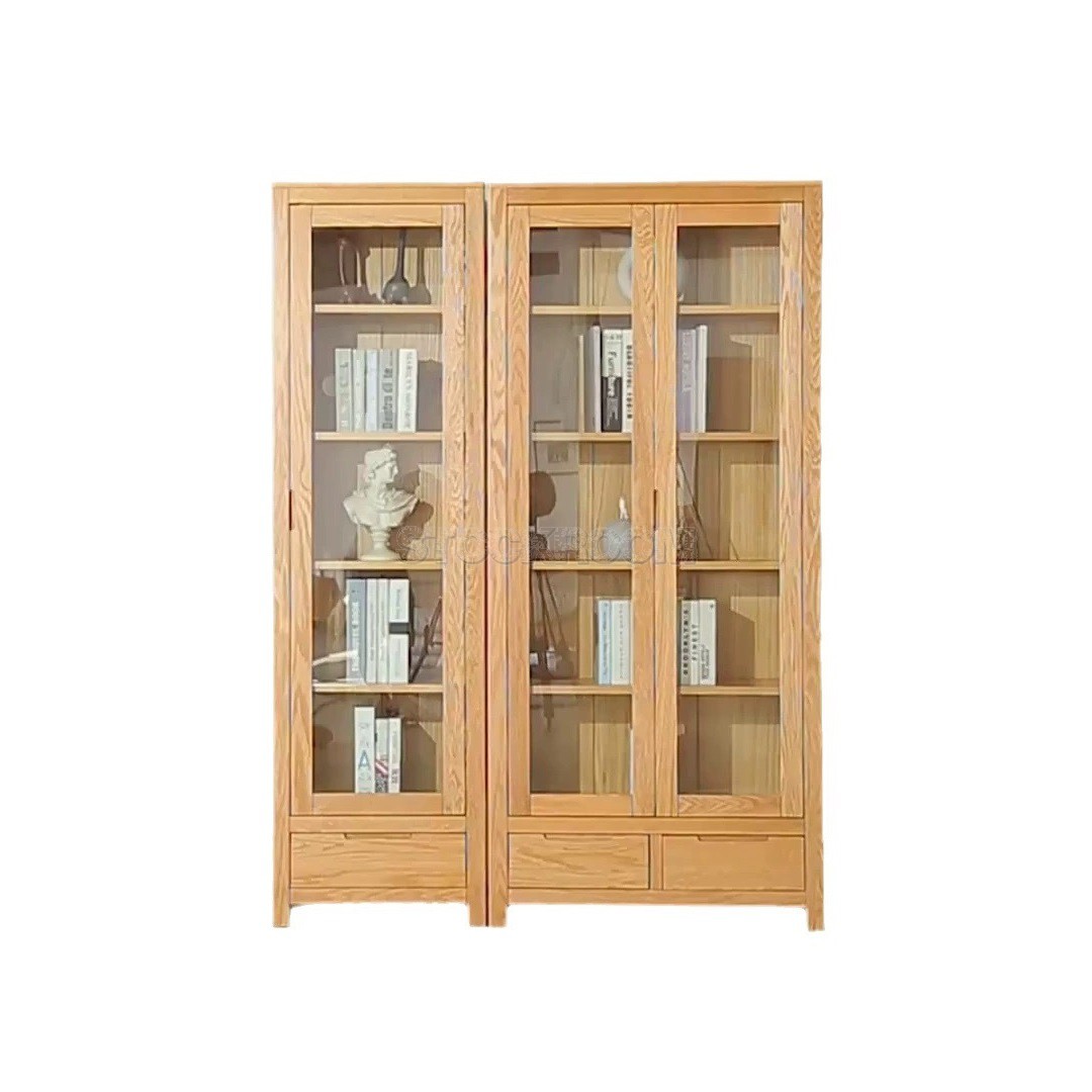 Asann Solid Oak Wood Bookshelf / Bookcase/ Display Cabinet