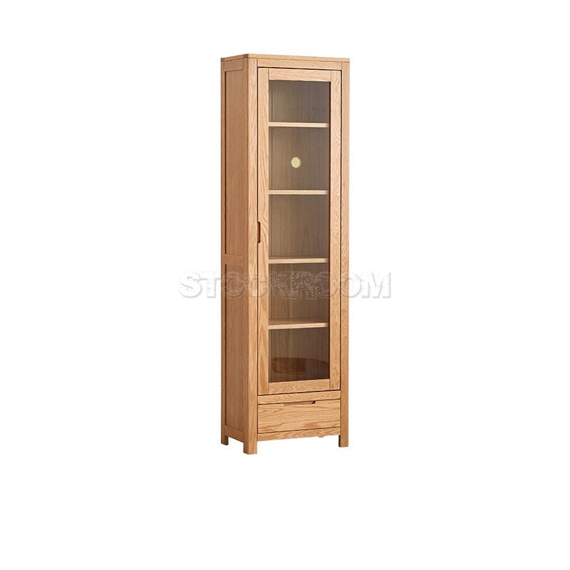 Asann Solid Oak Wood Bookshelf / Bookcase/ Display Cabinet