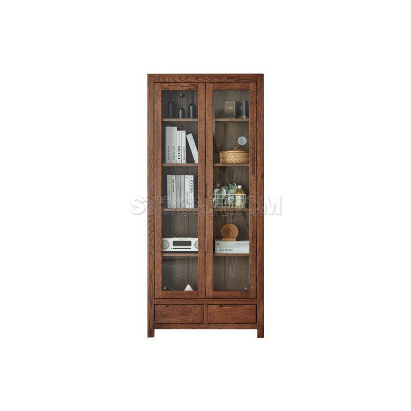 Asann Solid Oak Wood Bookshelf / Bookcase/ Display Cabinet