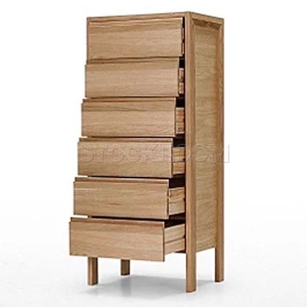 Ashly 6 drawers Solid Oak Wooden Chest