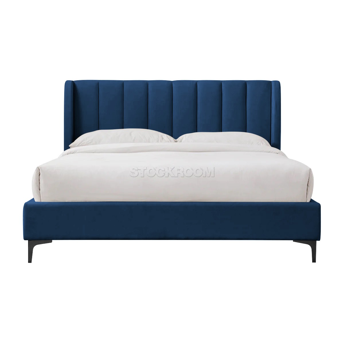 Athen Fabric Upholstered Bed Frame With Different Leg Color Options