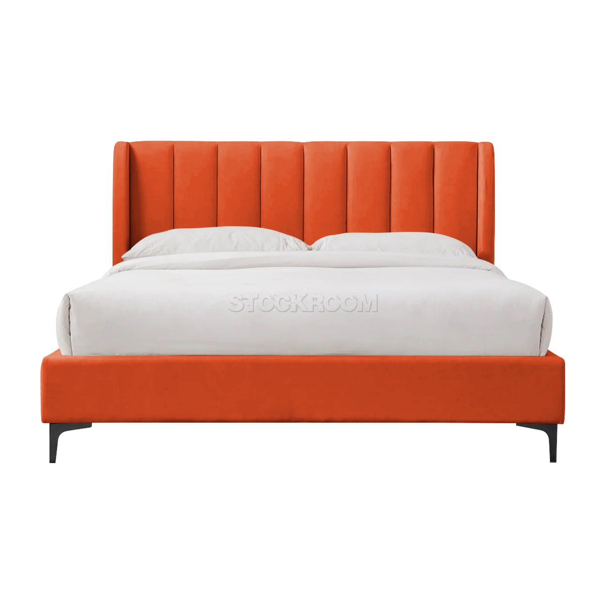 Athen Fabric Upholstered Bed Frame With Different Leg Color Options