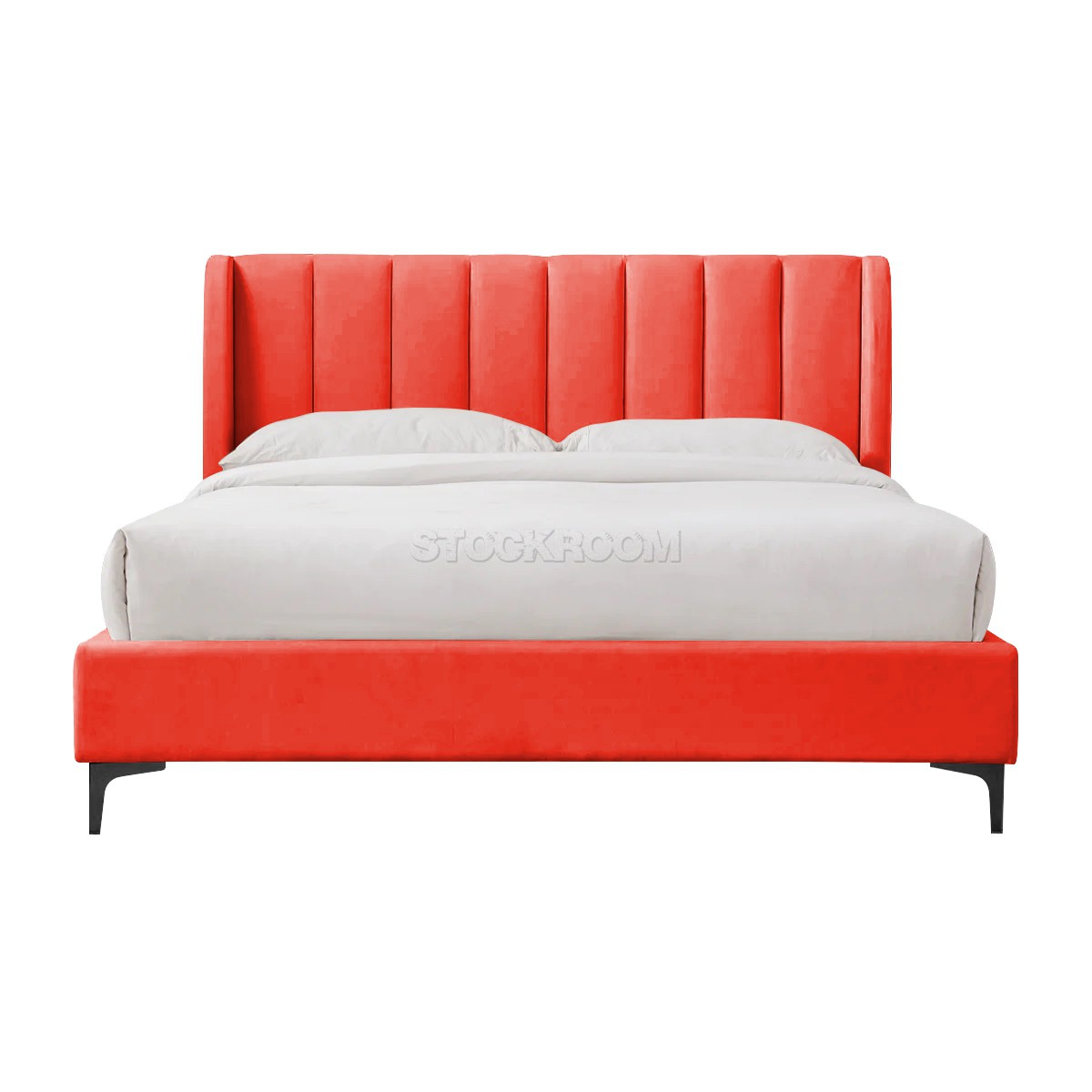 Athen Fabric Upholstered Bed Frame With Different Leg Color Options