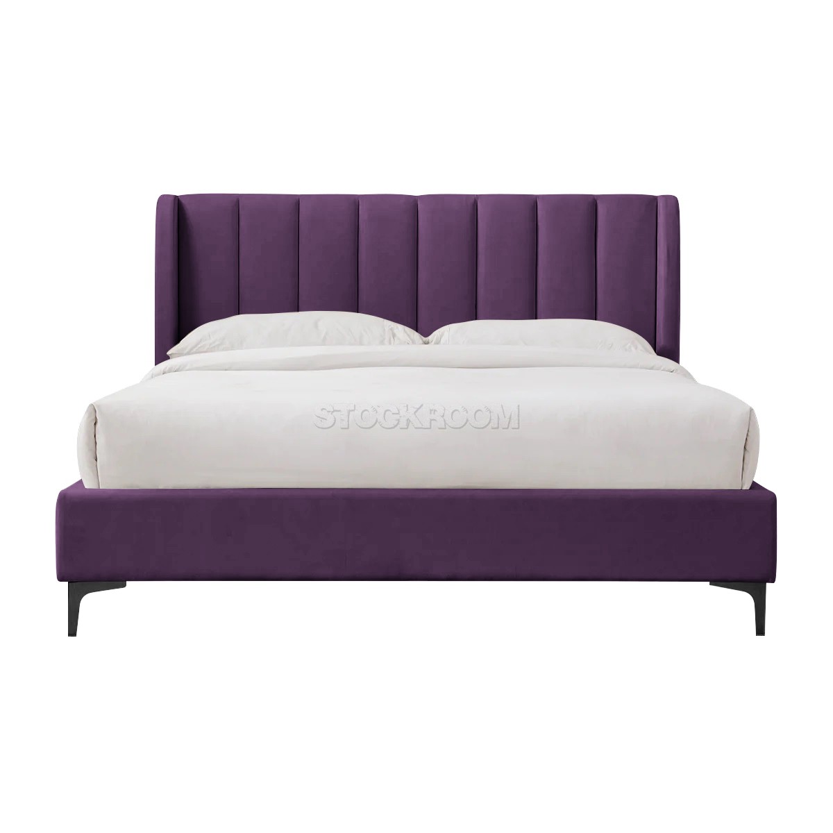 Athen Fabric Upholstered Bed Frame With Different Leg Color Options