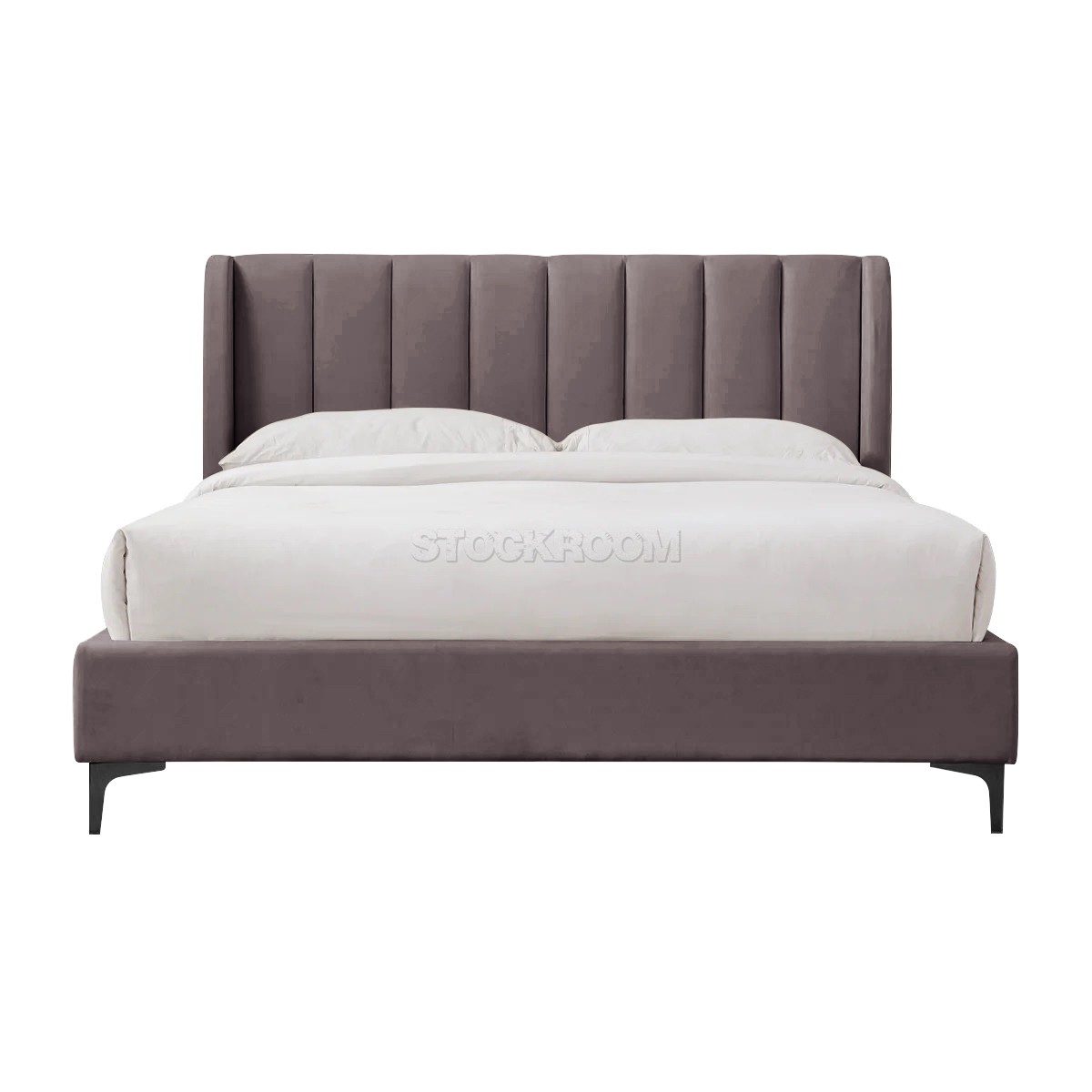 Athen Fabric Upholstered Bed Frame With Different Leg Color Options