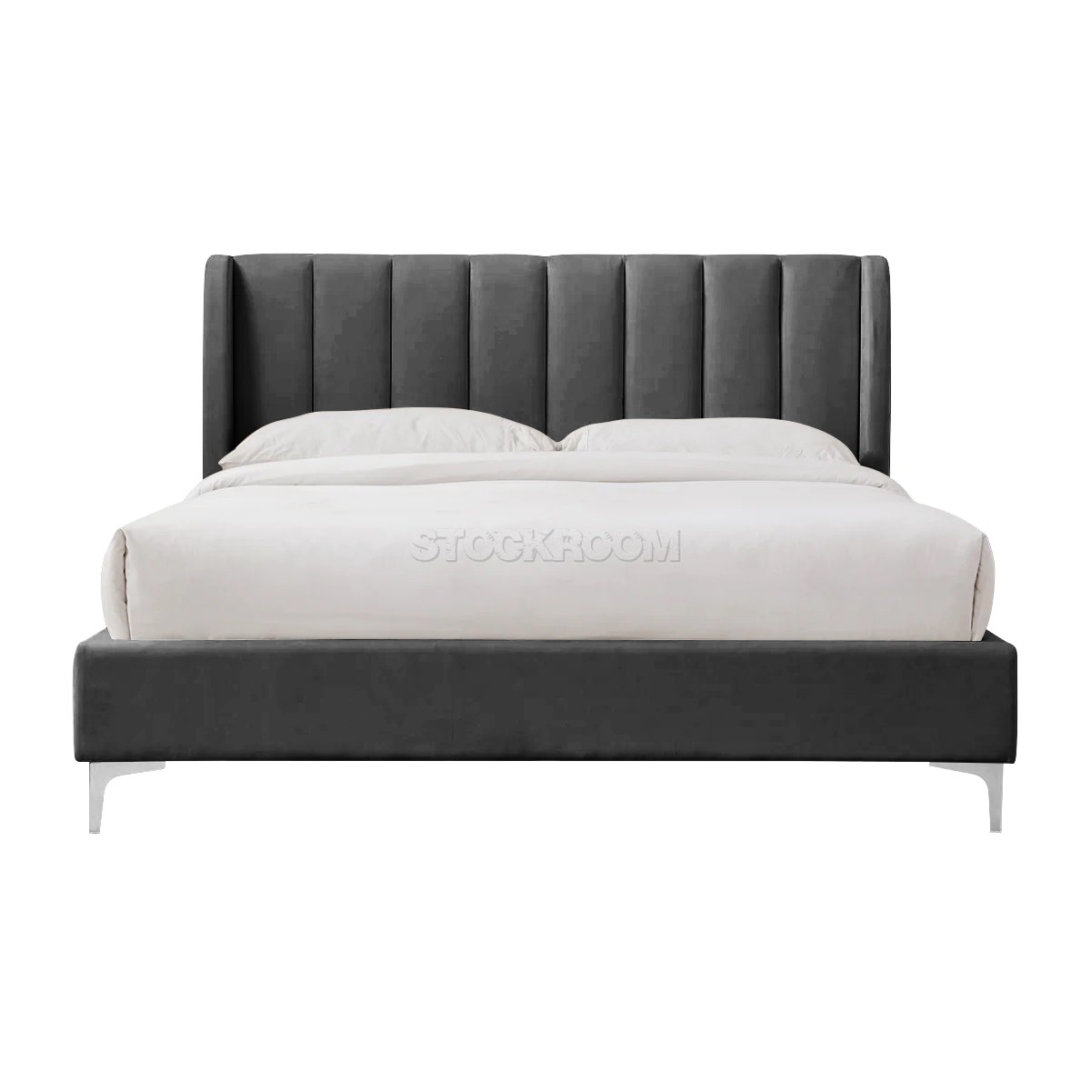 Athen Fabric Upholstered Bed Frame With Different Leg Color Options