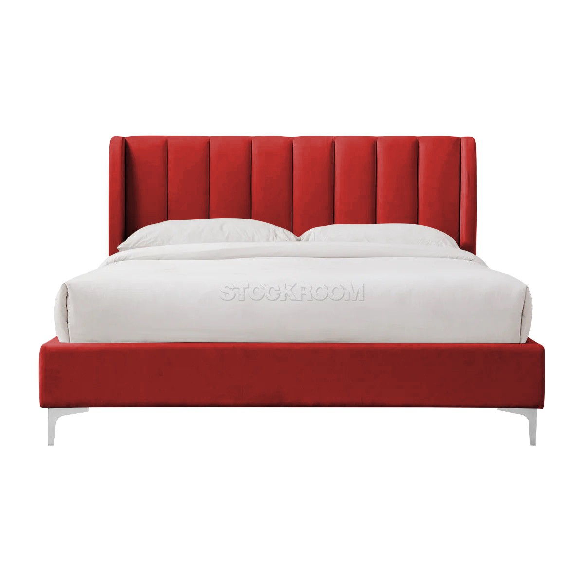 Athen Fabric Upholstered Bed Frame With Different Leg Color Options