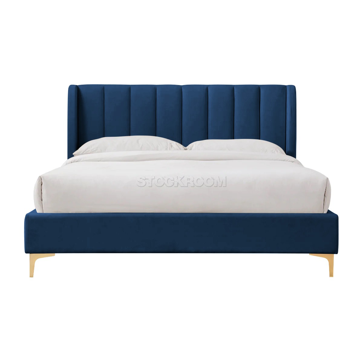 Athen Fabric Upholstered Bed Frame With Different Leg Color Options