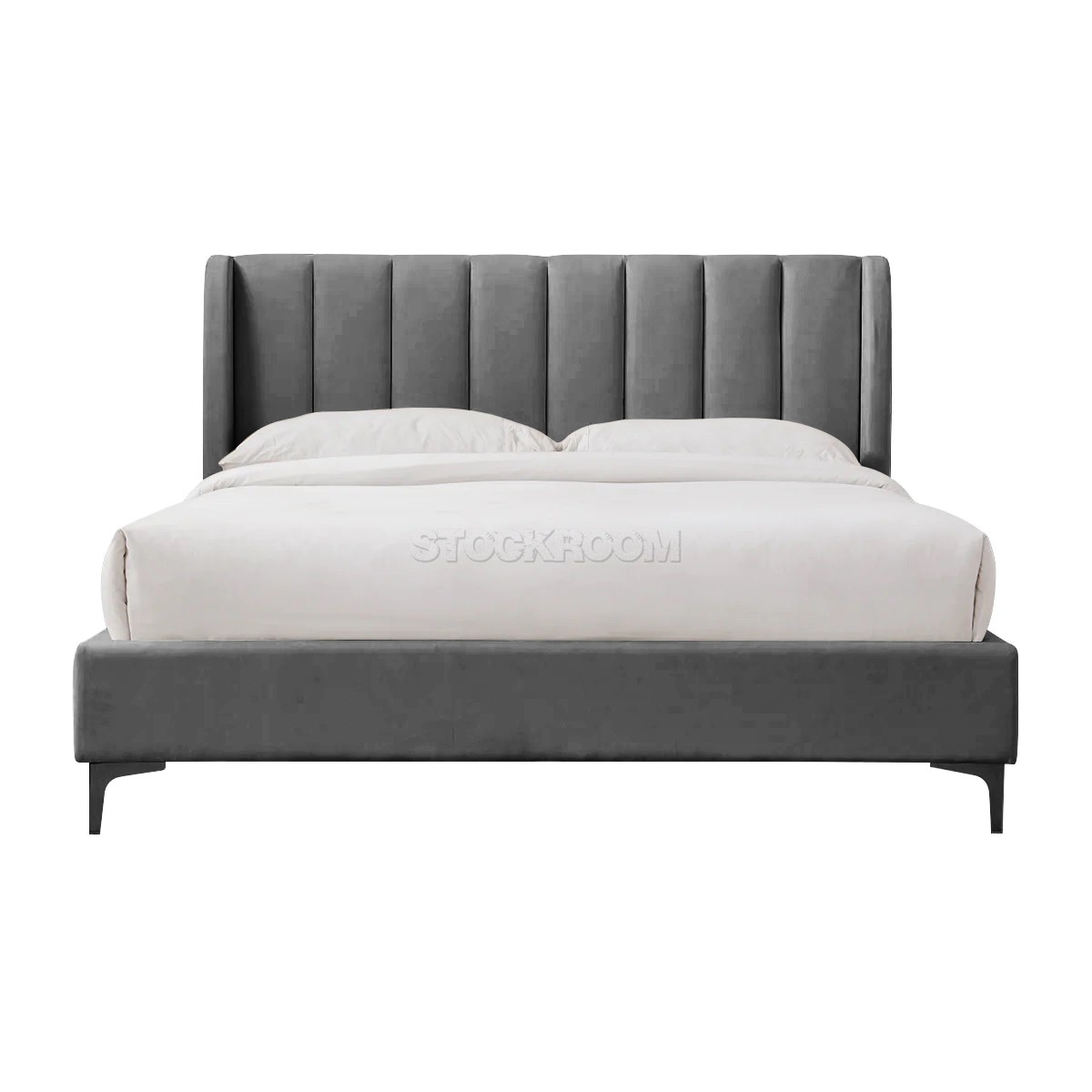 Athen Fabric Upholstered Bed Frame With Different Leg Color Options