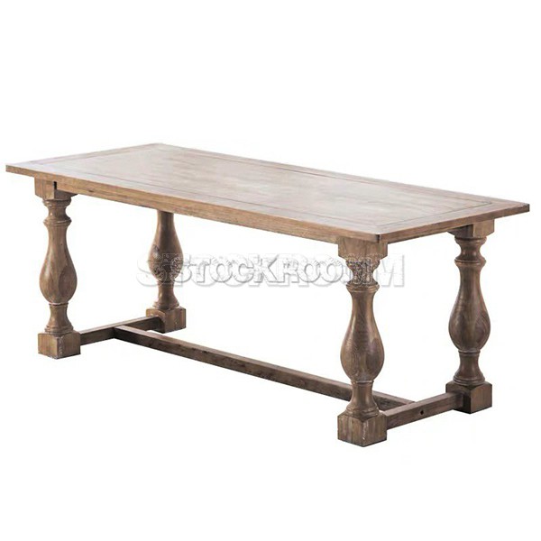 ATLANTA ANTIQUED SOLID BEECH WOOD MONASTERY DINING TABLE