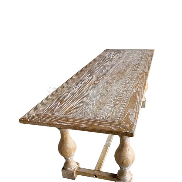 ATLANTA ANTIQUED SOLID BEECH WOOD MONASTERY DINING TABLE