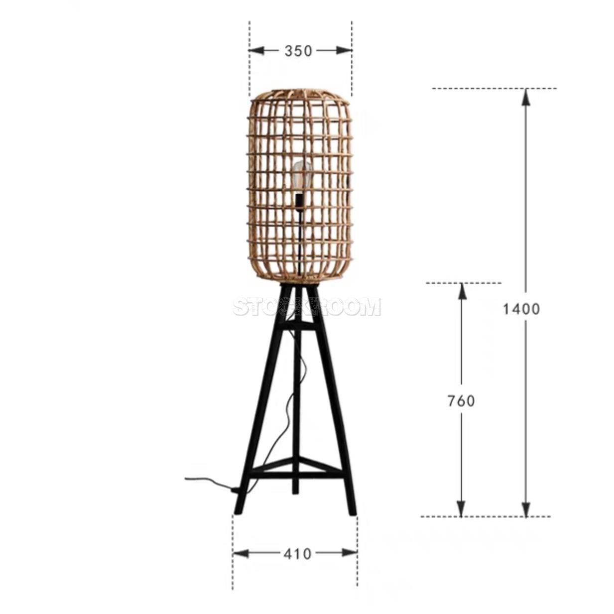 Bali Style Rattan Floor Lamp
