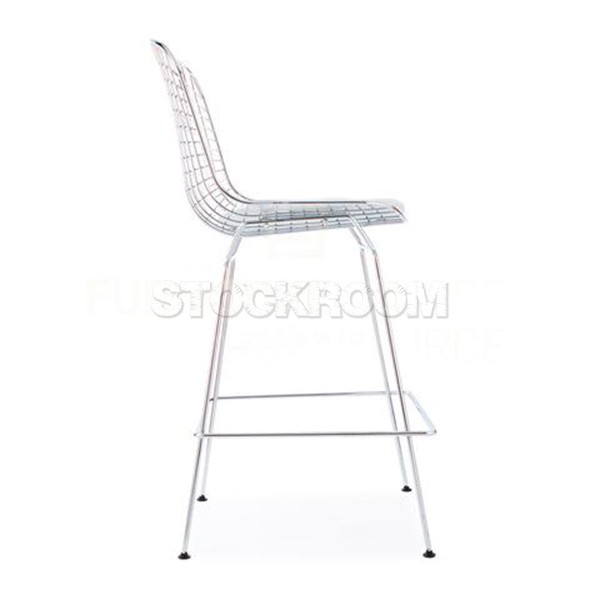 Bertoia Style Wire Bar Stool with Pad