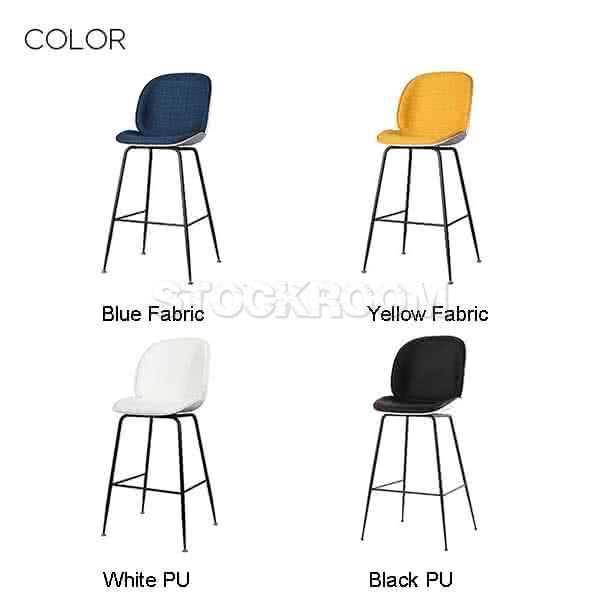 Beetle Style Bar Stool / Counter Stool Upholstered