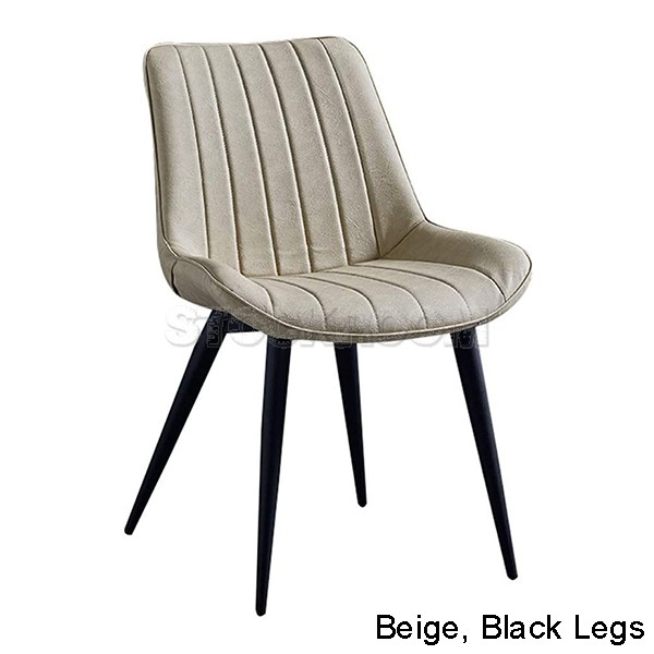 Hille PU Leather Upholstered Dining Chair With Metal Legs