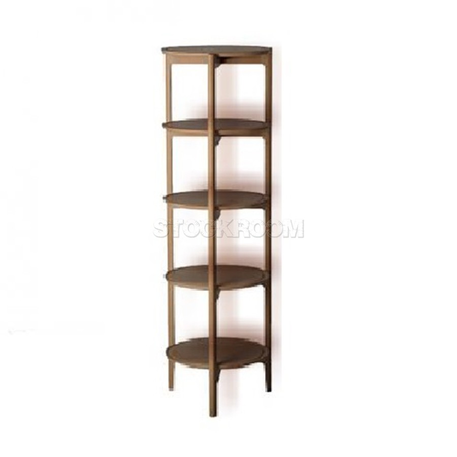 Bennie Solid Oak Wood Round Shelf