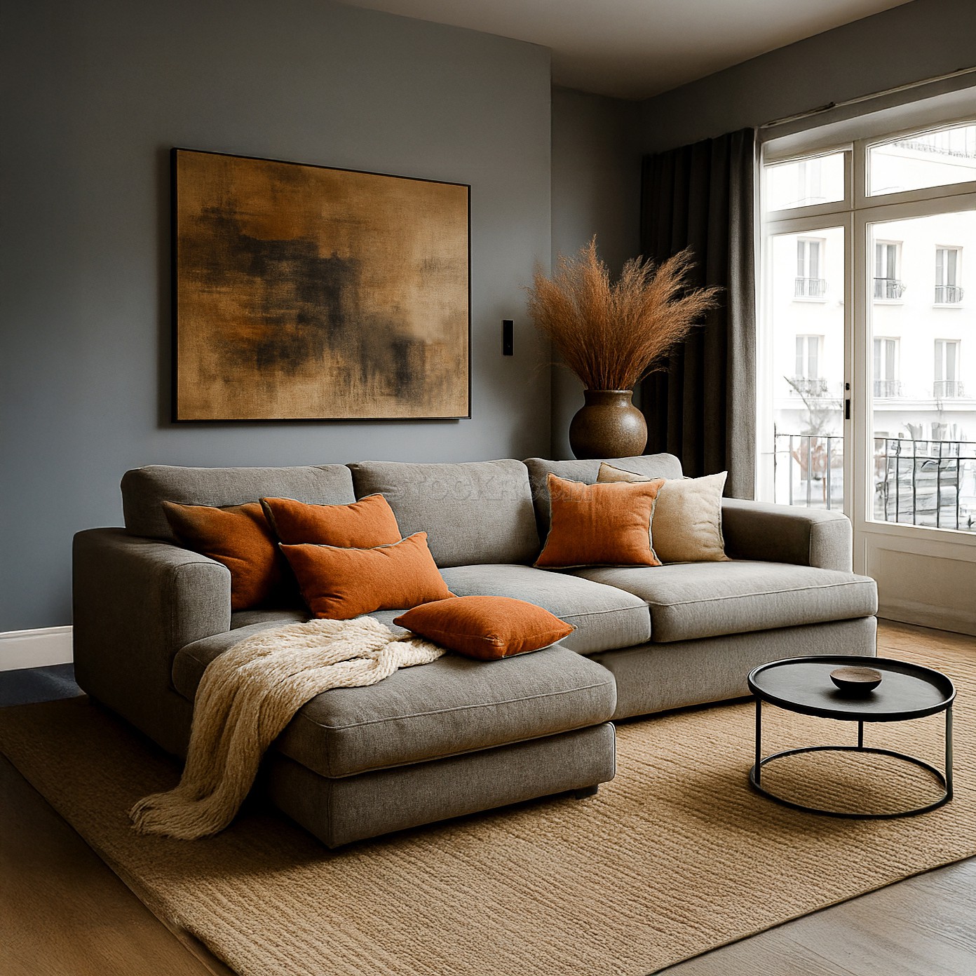 Berti Fabric Feather Down Sofa - L Shape / Sectional Sofa