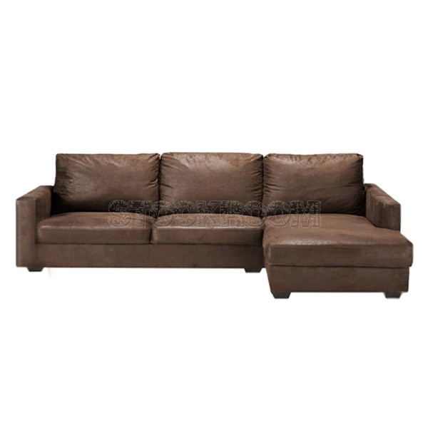 Berti Leather Feather Down Sofa - L shape / Sectional