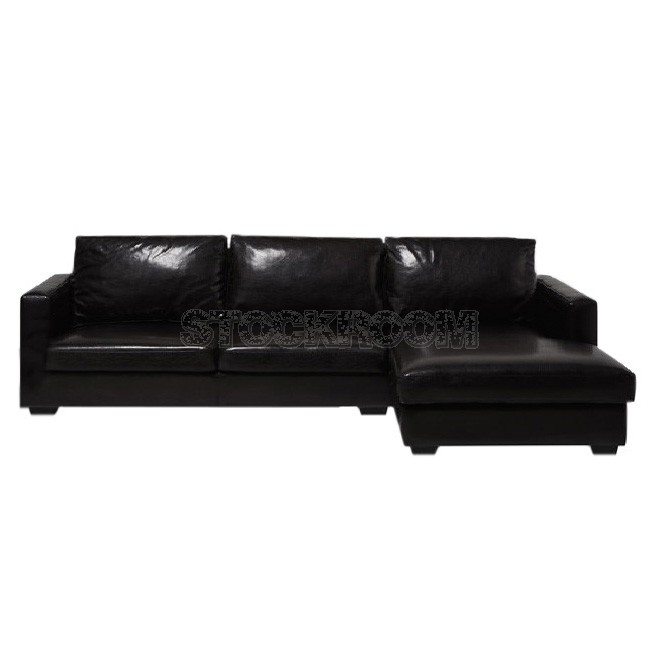 Berti Leather Feather Down Sofa - L shape / Sectional