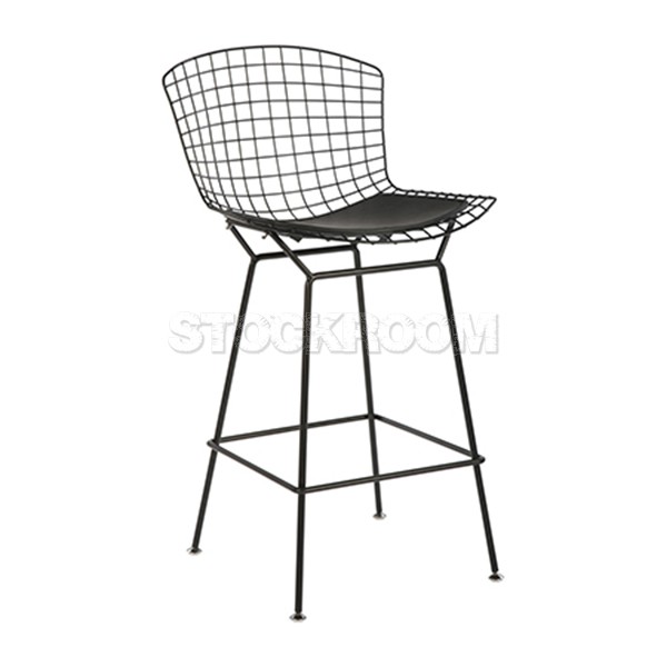 Bertoia Style Wire Bar Stool with Pad