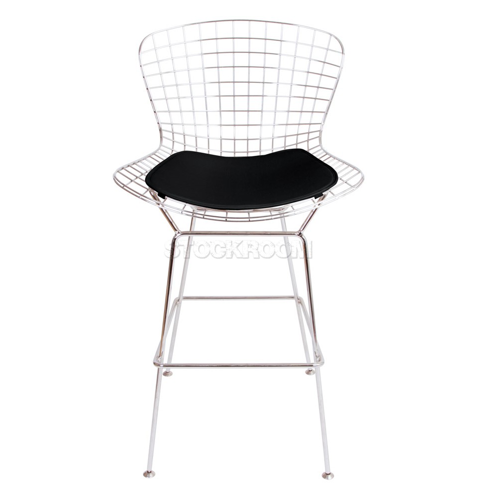 Bertoia Style Wire Bar Stool with Pad