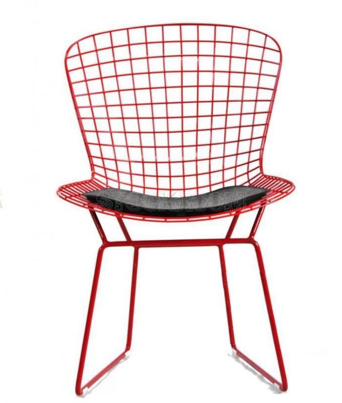 Bertoia Style Wire Chair with Pad - Premium Version