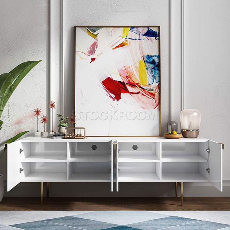 Beverly Modern Style White TV Cabinet Console