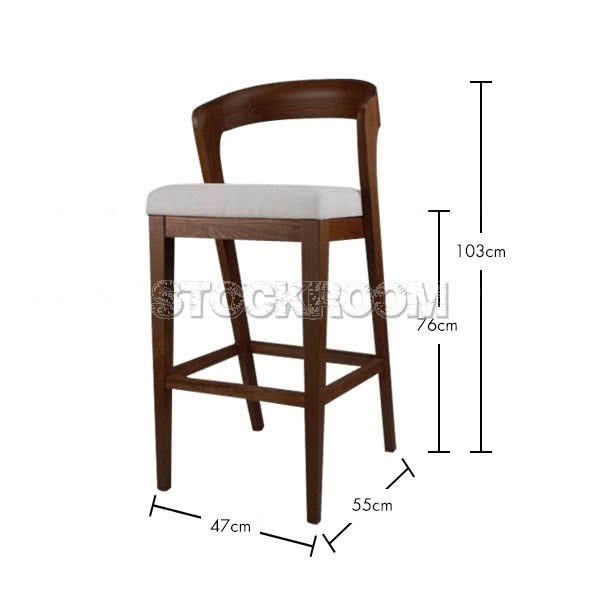 Bjorn Upholstered Wood Barstool