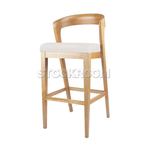 Bjorn Upholstered Wood Barstool