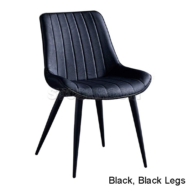 Hille PU Leather Upholstered Dining Chair With Metal Legs