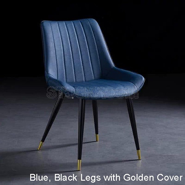 Hille PU Leather Upholstered Dining Chair With Metal Legs