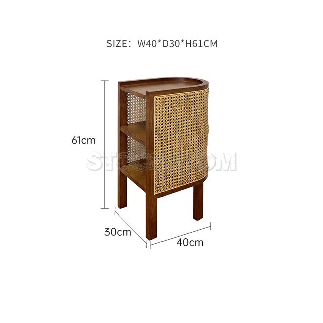 Bohemian Rattan Bedside Table and Night Stand