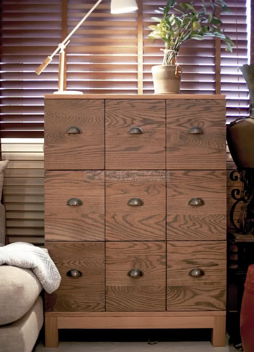 Bonhams Solid Oak Wood Chest of drawer- Vertical