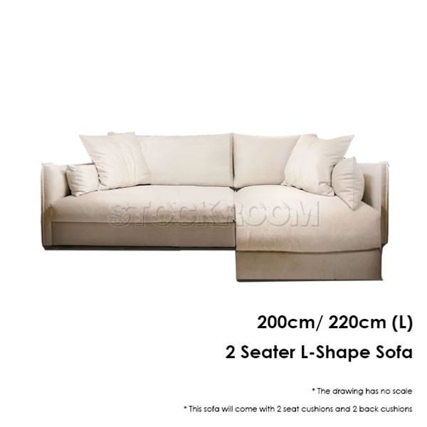 Boston Fabric Feather Down Sofa - L Shape / Sectional Sofa