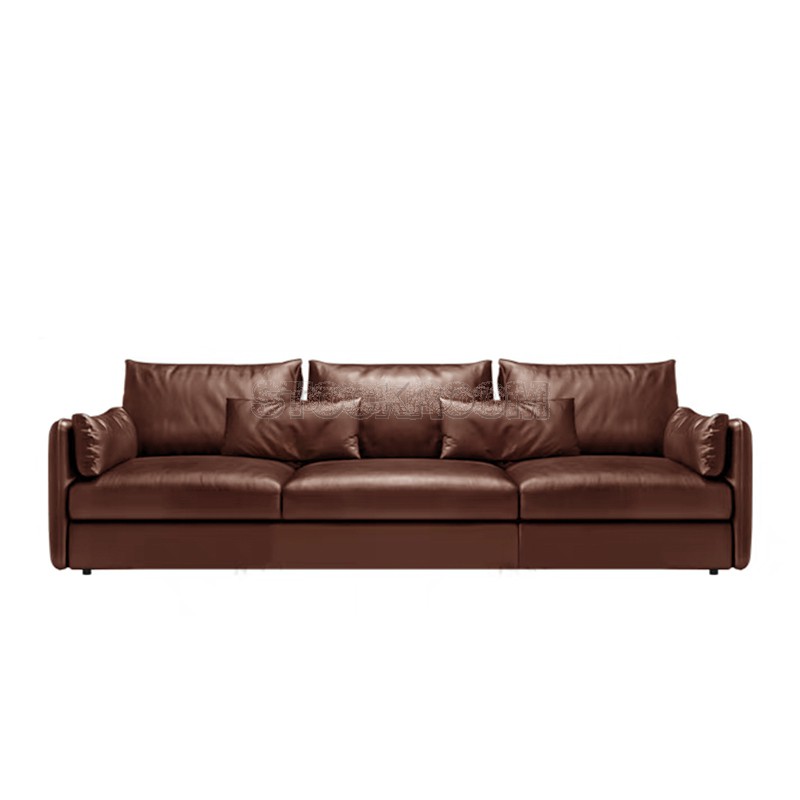 Boston Leather Feather Down Sofa - 3 Seater