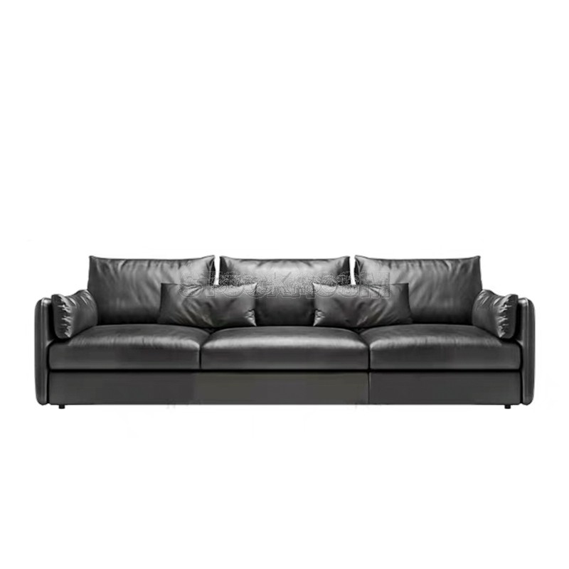 Boston Leather Feather Down Sofa - 3 Seater